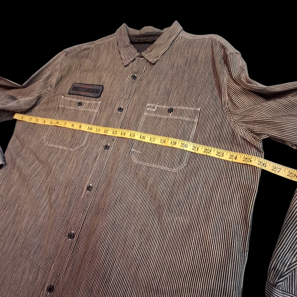 Harley Davidson Button Up Long Sleeve Embroidered Striped Shirt Men Size XXL - Picture 12 of 16